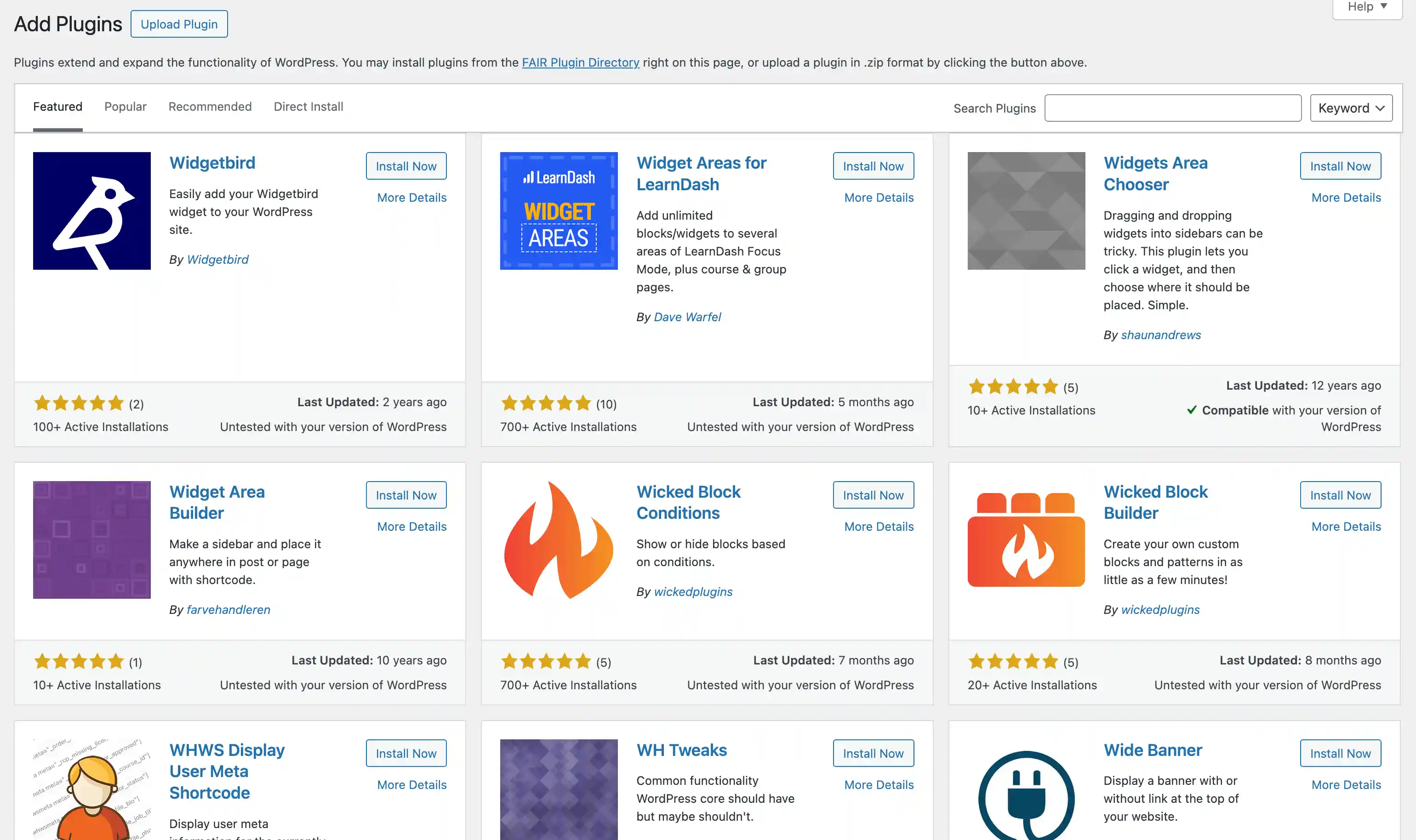 Add Plugins page with FAIR Package Manager installed