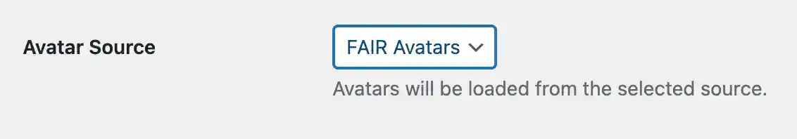 Avatar Source setting to manage FAIR Avatars or Gravatar