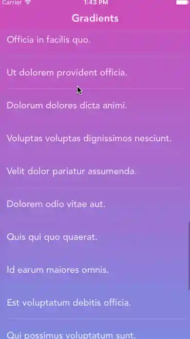 Gradients Example screenshot