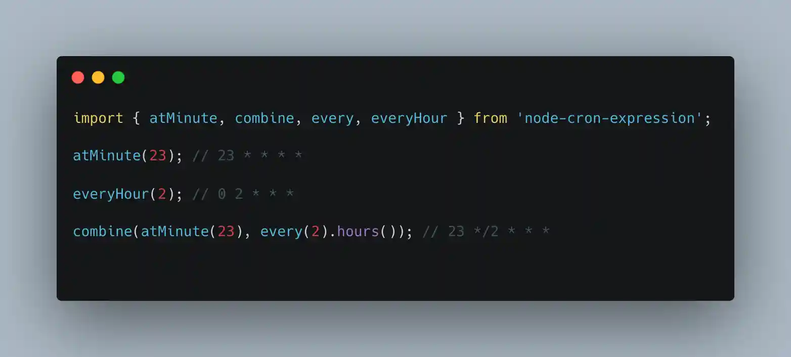Screenshot of node-cron-expression