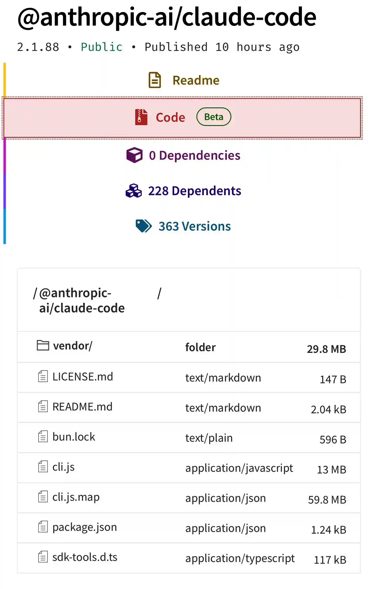 Claude Code source files exposed in npm package