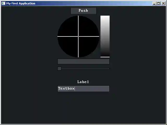 A window showing the added elements, arranged from top to bottom and horizontally centered.