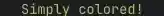 Green text color in terminal