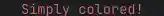 Red text color in terminal