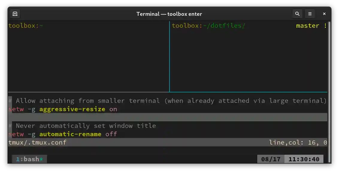 tmux screenshot