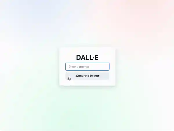 A frontend wrapper for DALL·E, shown in the process of generating an image.