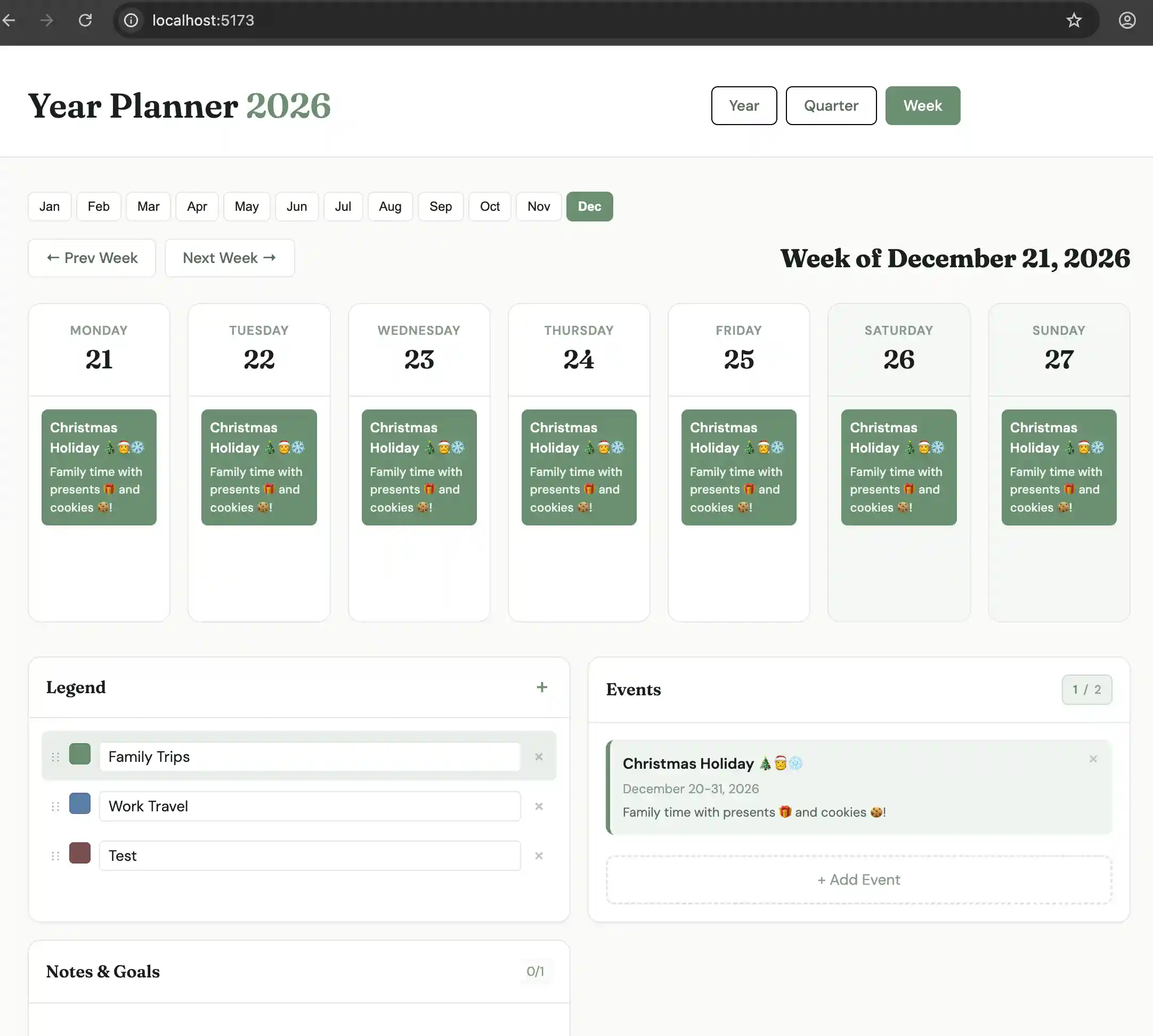 Week View with Events