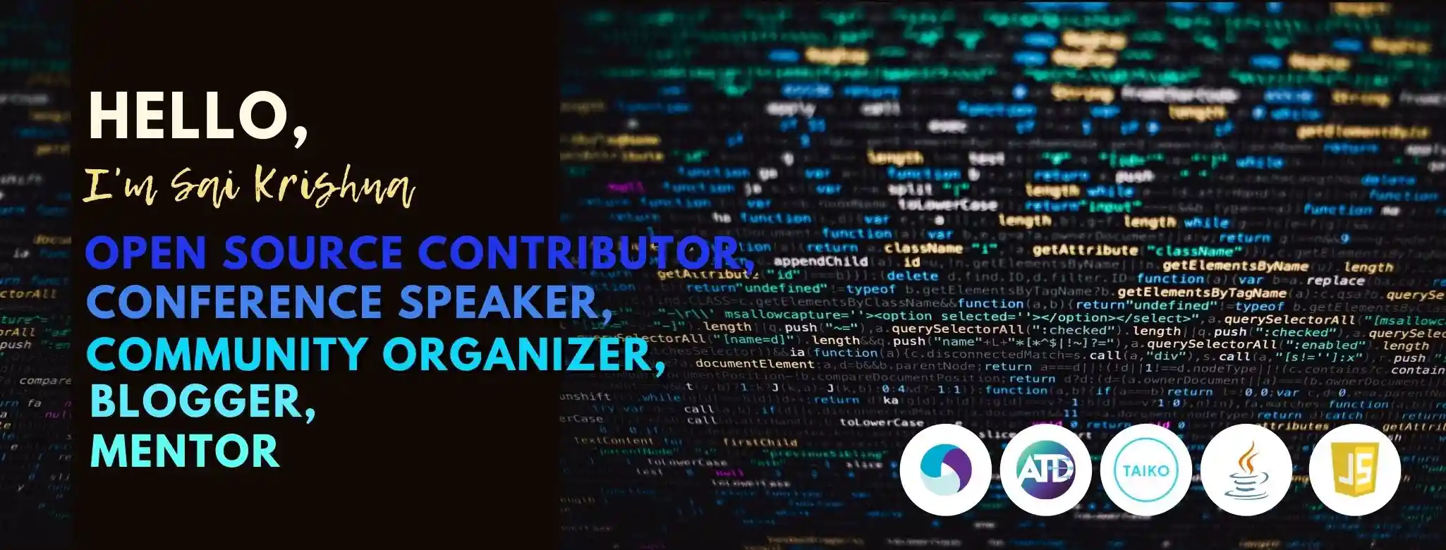 banner that says Sai Krishna