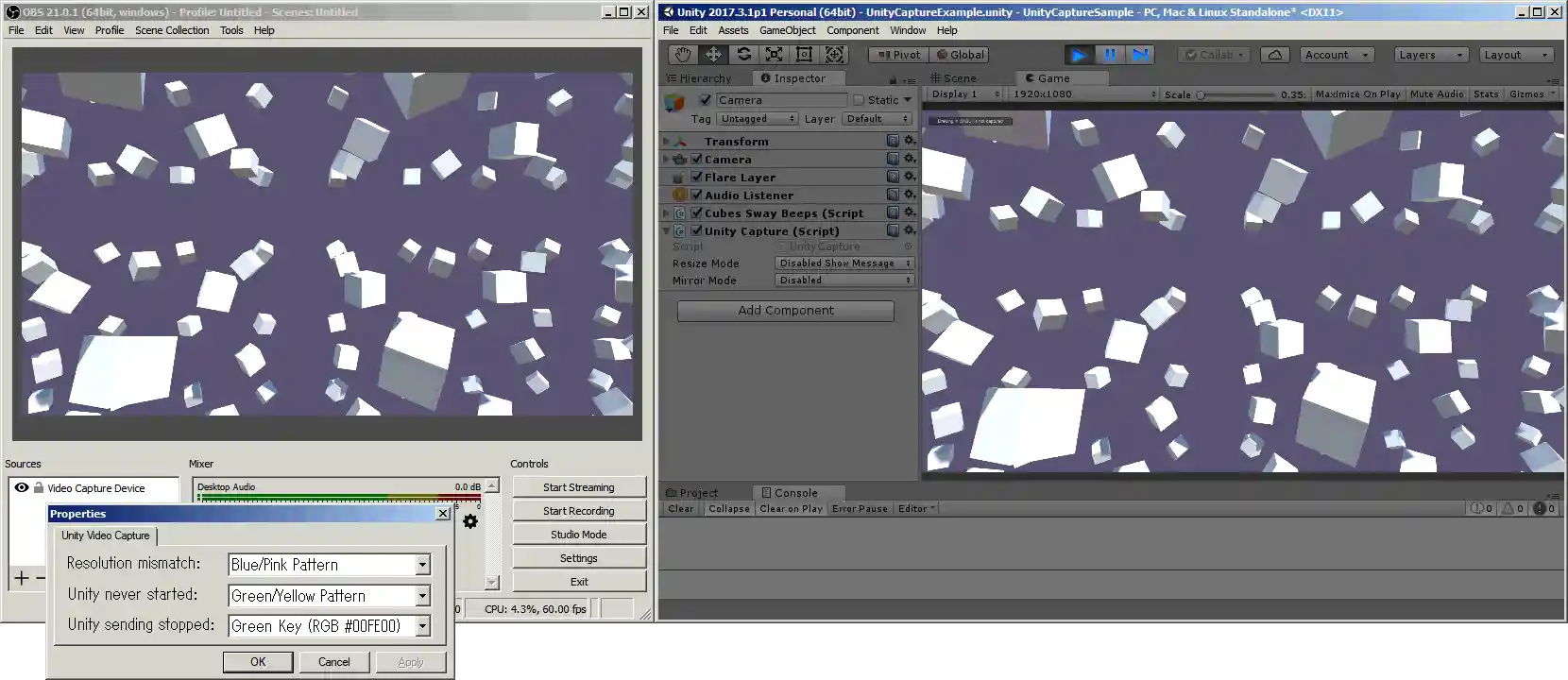 Unity Capture and OBS