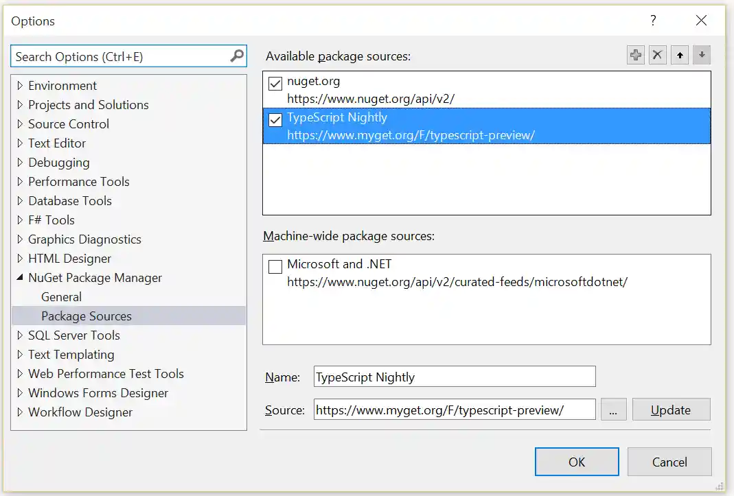 Add new Package Source.