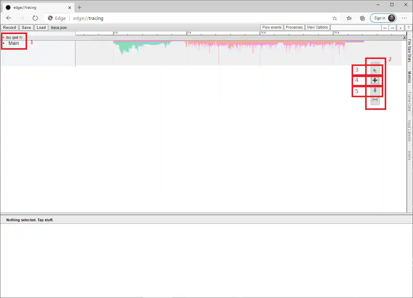 Initial view of about://tracing