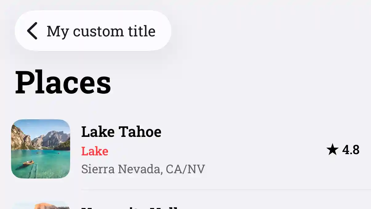 Header back title style