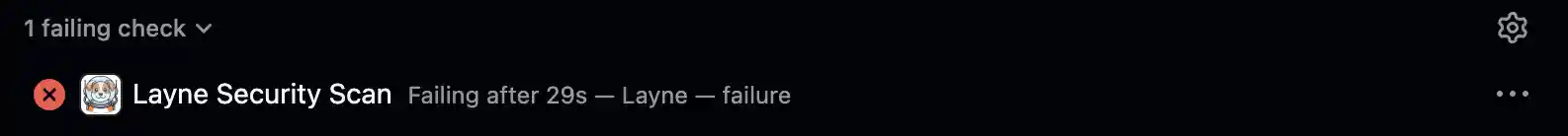 Layne failed check in the PR