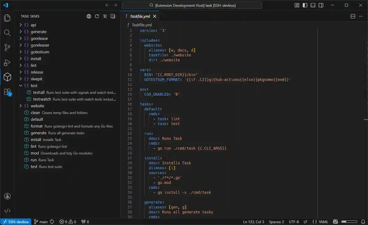 Task for Visual Studio Code Preview