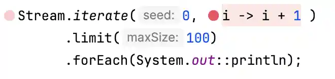Circles within the line let you set breakpoints on lambdas and if-returns Circles within the line let you set breakpoints on lambdas and if-returns