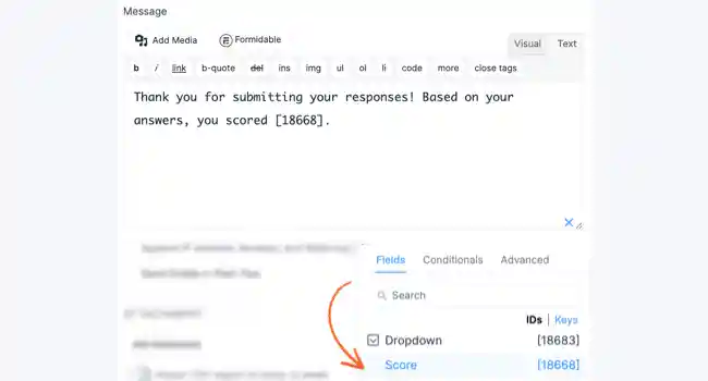 Quiz maker - Email Message