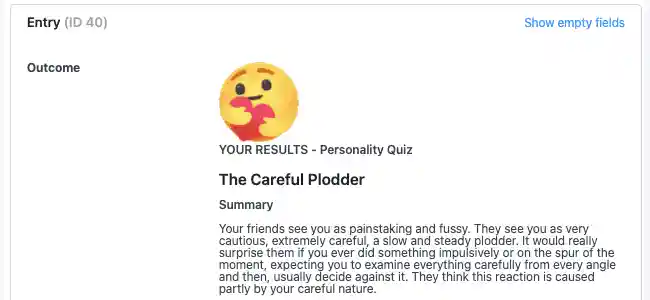 Quiz maker - Outcome Results