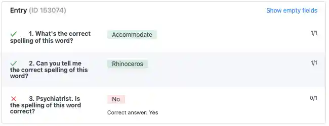 Quiz maker - Scored Results