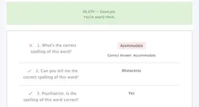 Quiz maker Show Correct Answer
