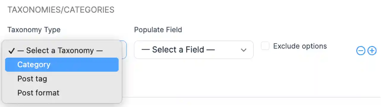 Create Posts Tax/Category