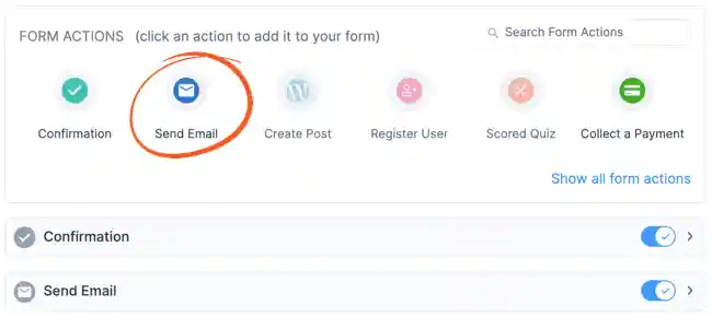 Quiz maker - Email Action