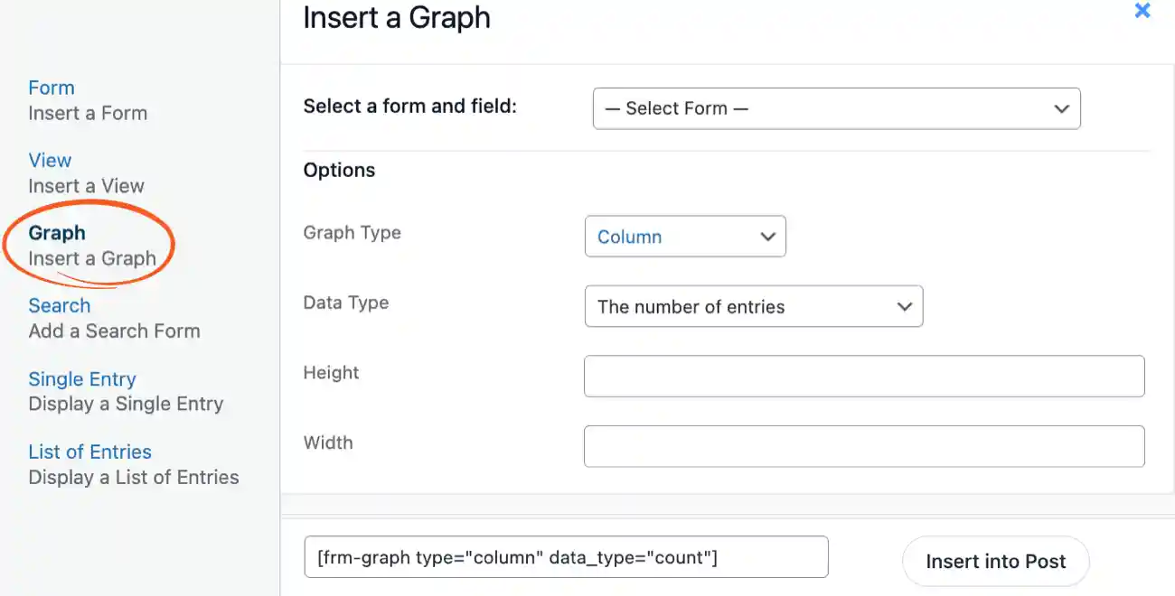Graph Shortcode Builder