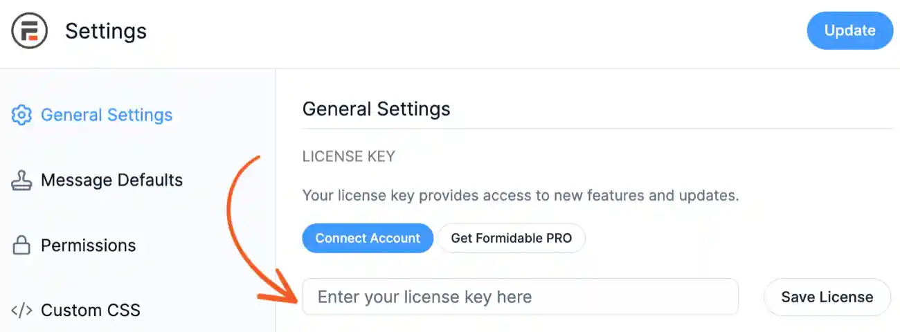 Global Settings Enter License Key