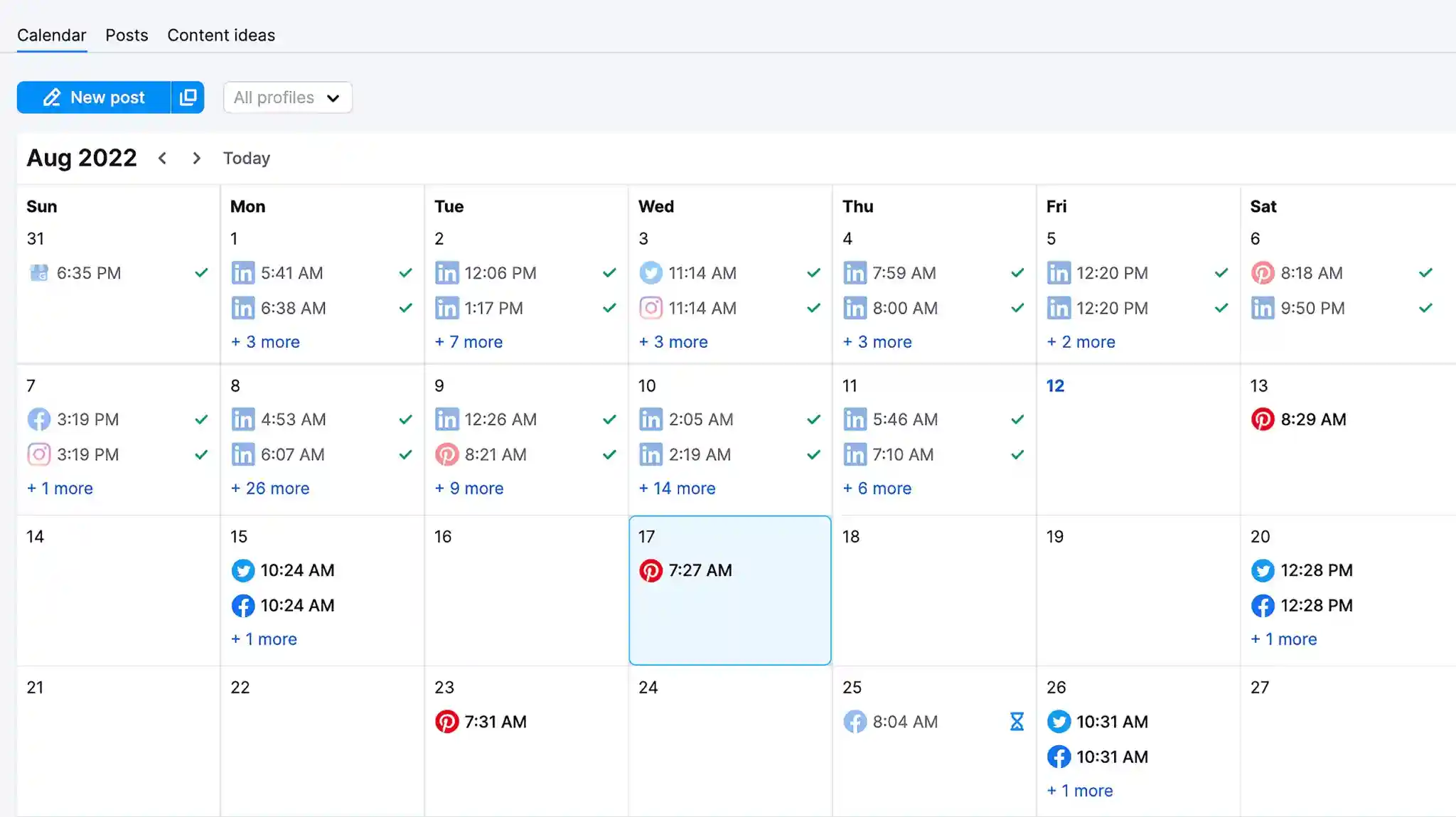 Semrush Social Calendar