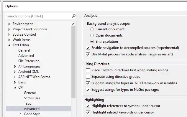 Background analysis scope