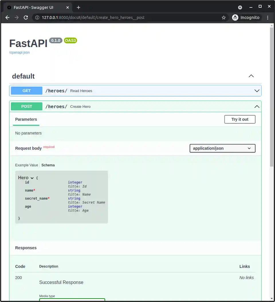 Interactive API docs UI