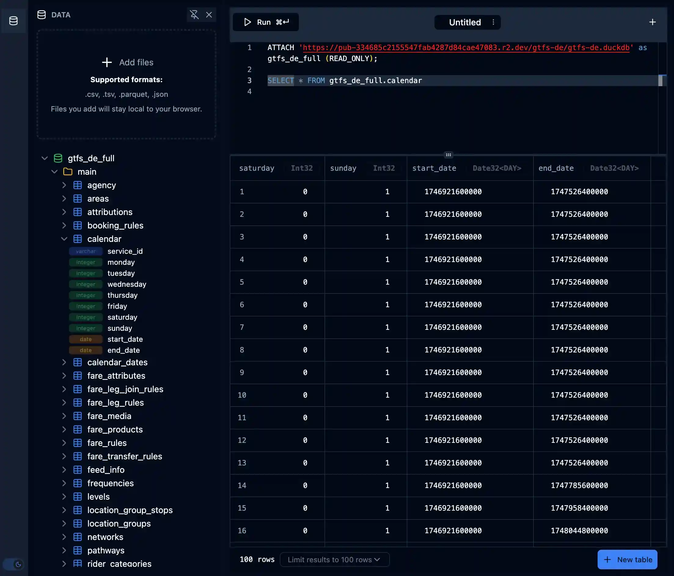 SQLRooms SQL Query workbench example