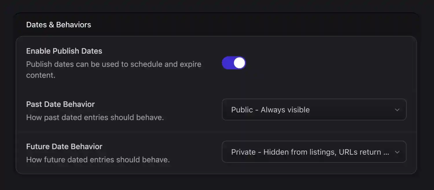 Collection Date Behaviors