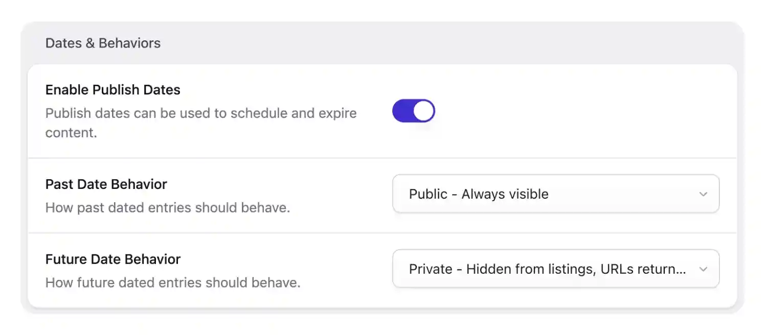Collection Date Behaviors