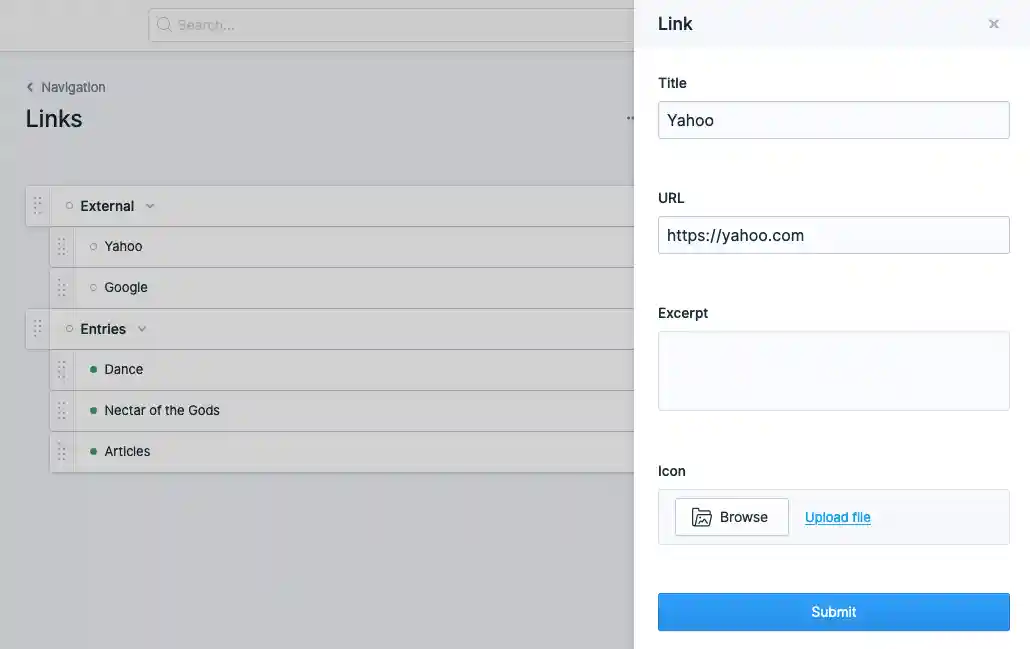 Navigation Page Editor