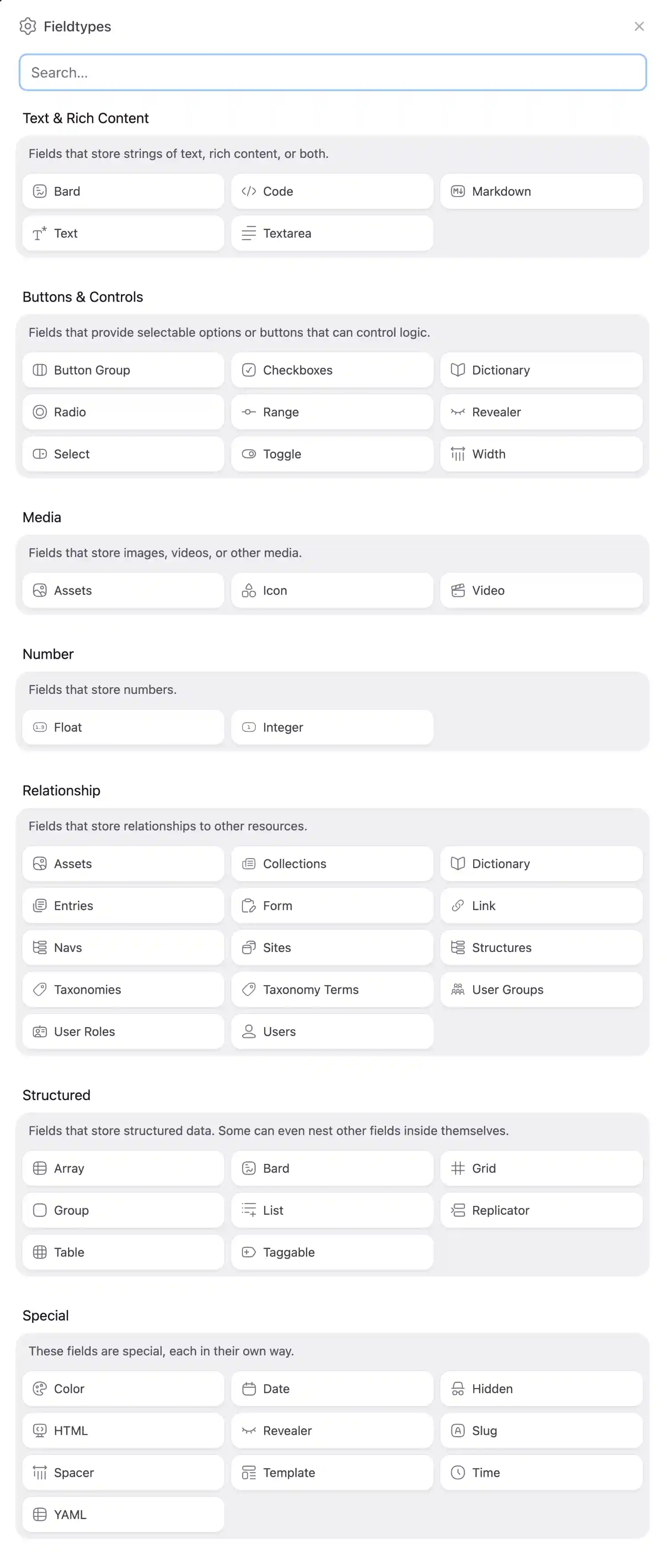 Statamic 6 fieldtype picker
