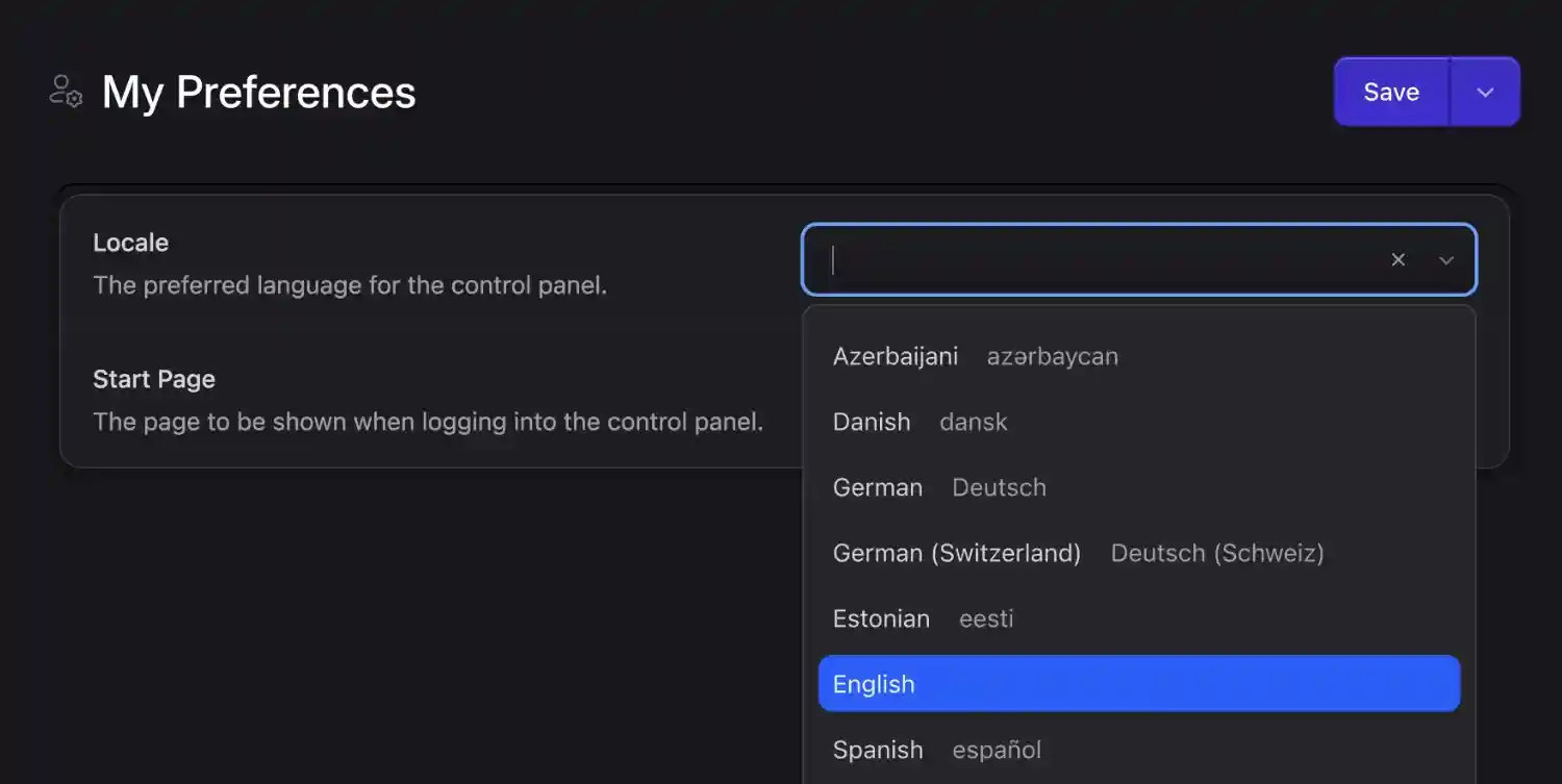 User Language Preferences