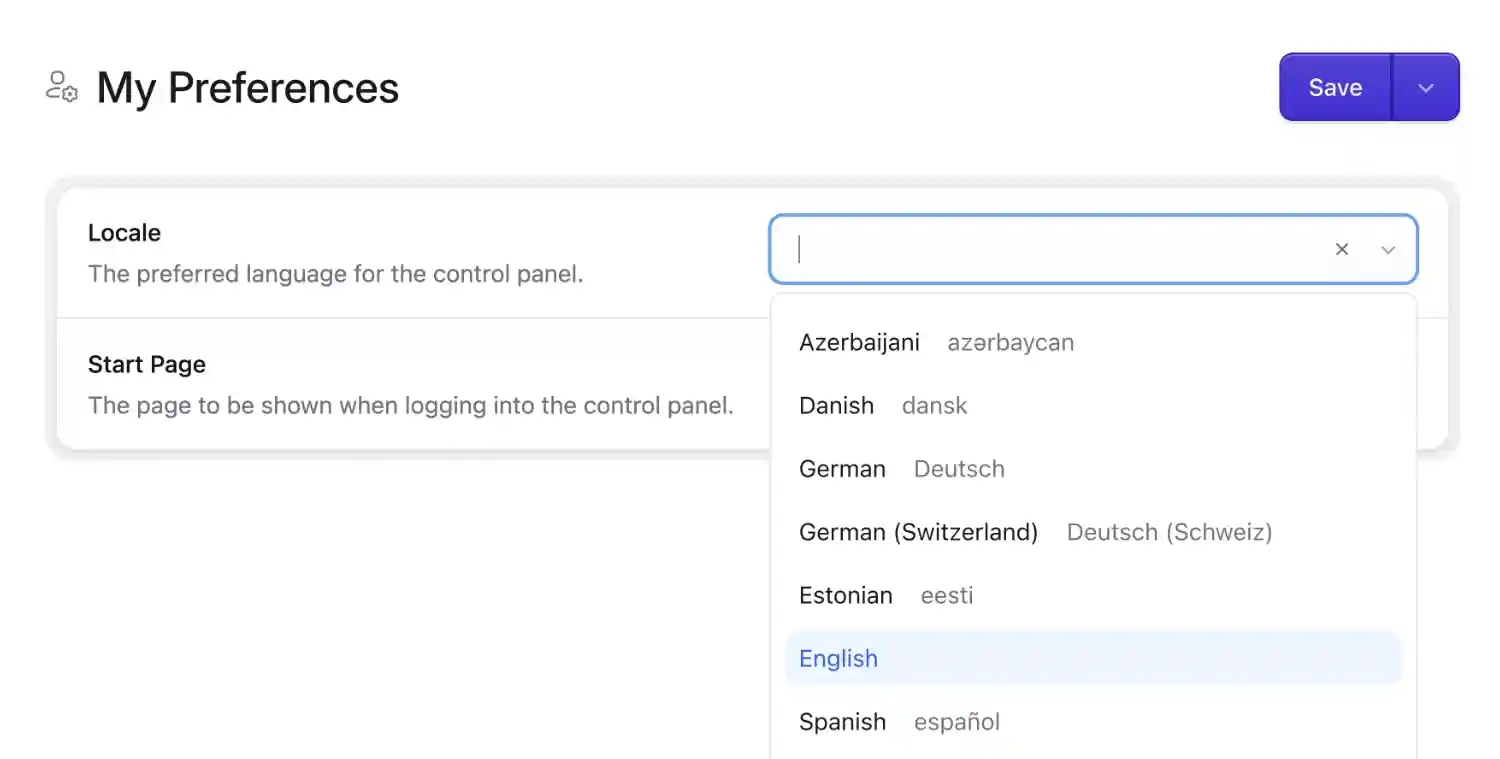 User Language Preferences