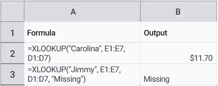 XLOOKUP for Total amount sold with match_mode and search_mode omitted and missing argument specified.