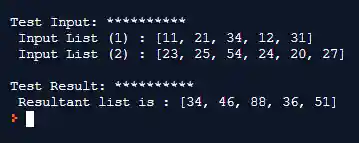 map() and add() functions to add given lists