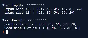 python add two list elements using for loop