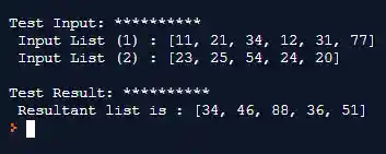 zip() and sum() functions to add given lists