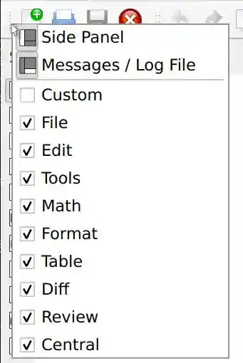 Toolbar Visibility Menu