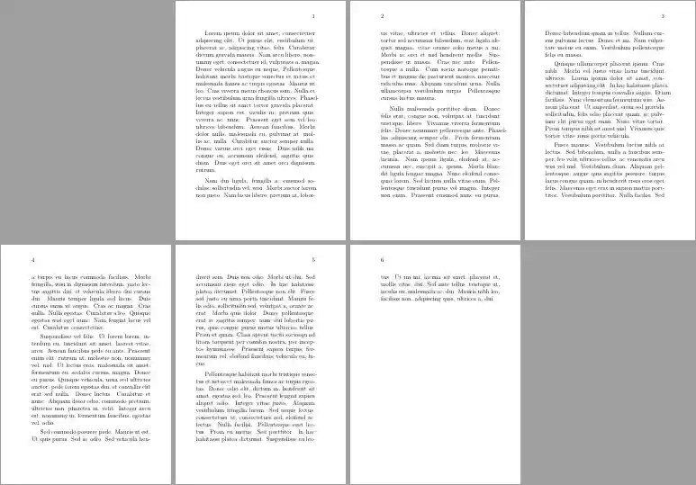 grid 4x2, first page in second column, the space on the left side remains empty