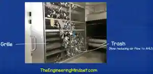 Blocked intake grille AHU