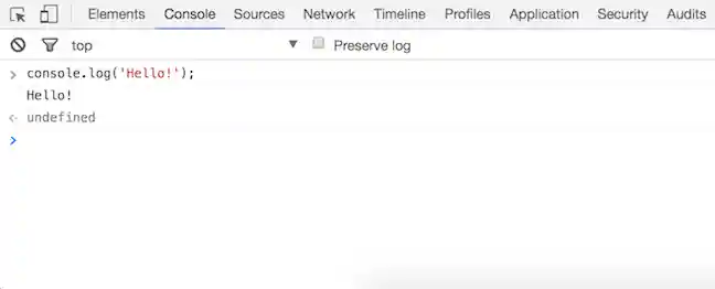 console hello example