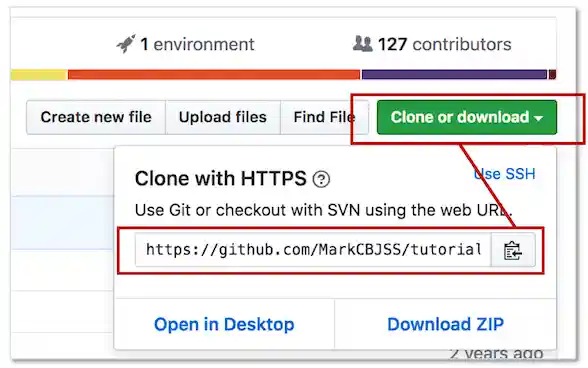 Copy a respository URL