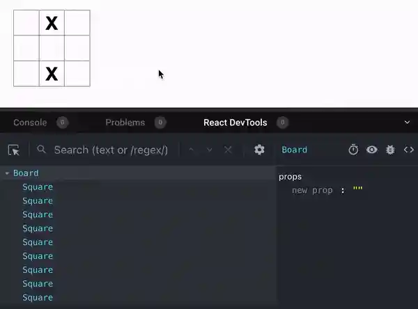 Selecting components on the page with React DevTools