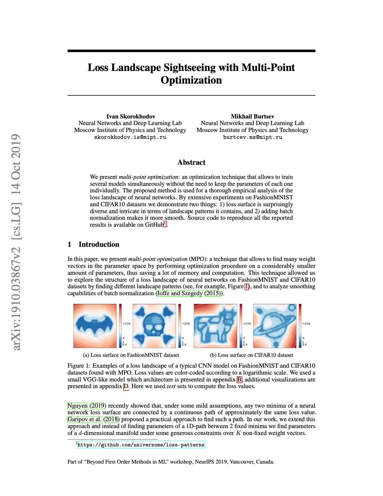 Loss Patterns of Neural Networks