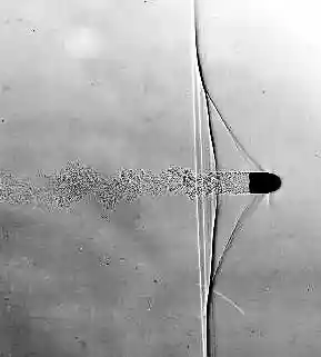 "Edgerton" shadowgraph of bullet in flight