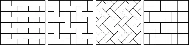 Four tessellations used in laying